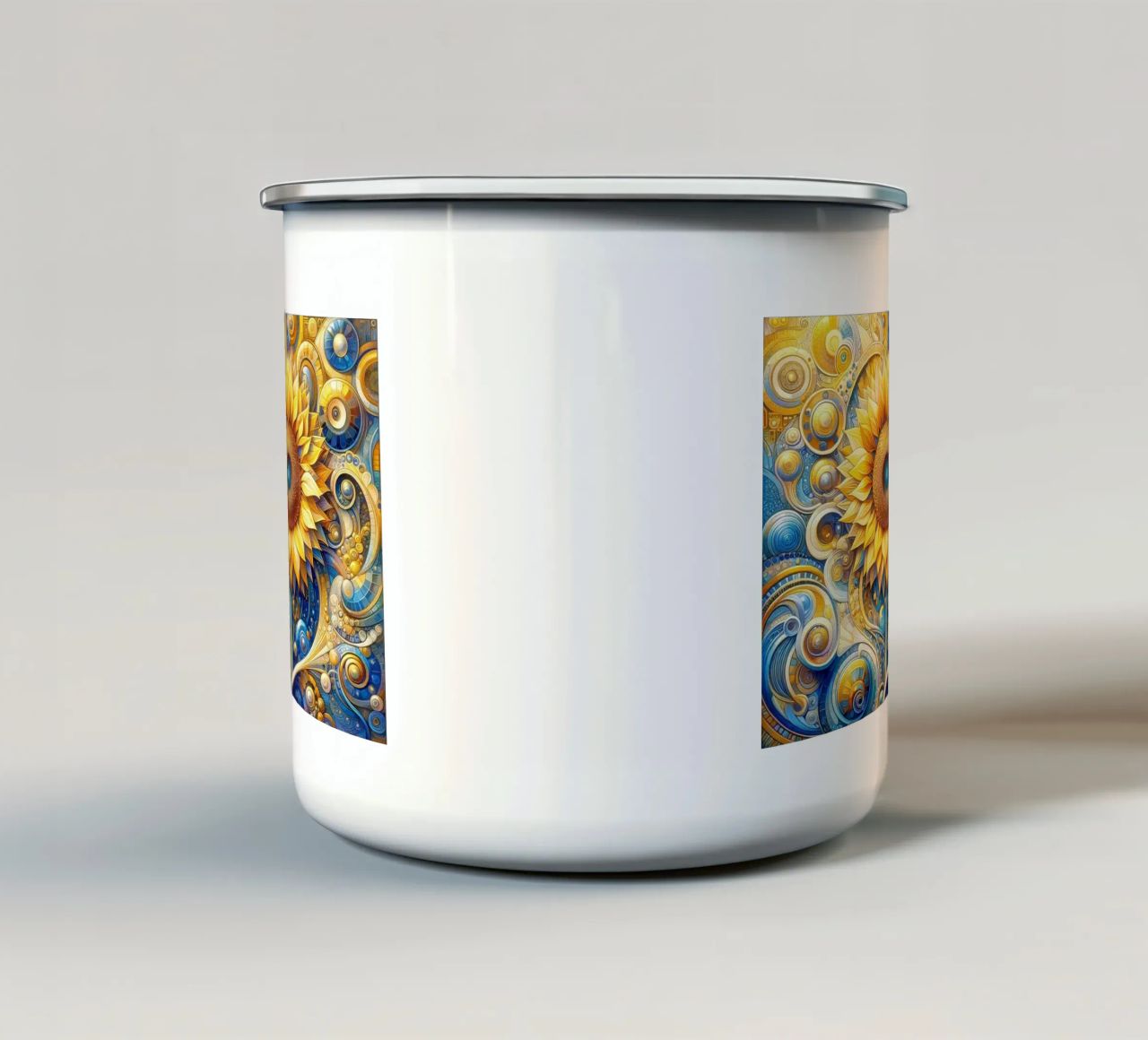 Girasole tazza in smalto da Art-Nouveau-Dsg