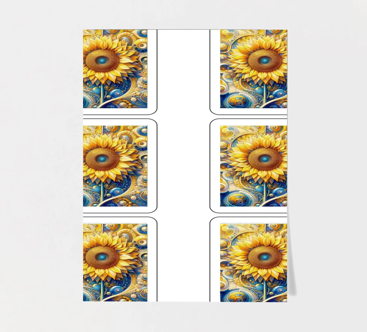 Sunflower sticker sheet by Art-Nouveau-Dsg