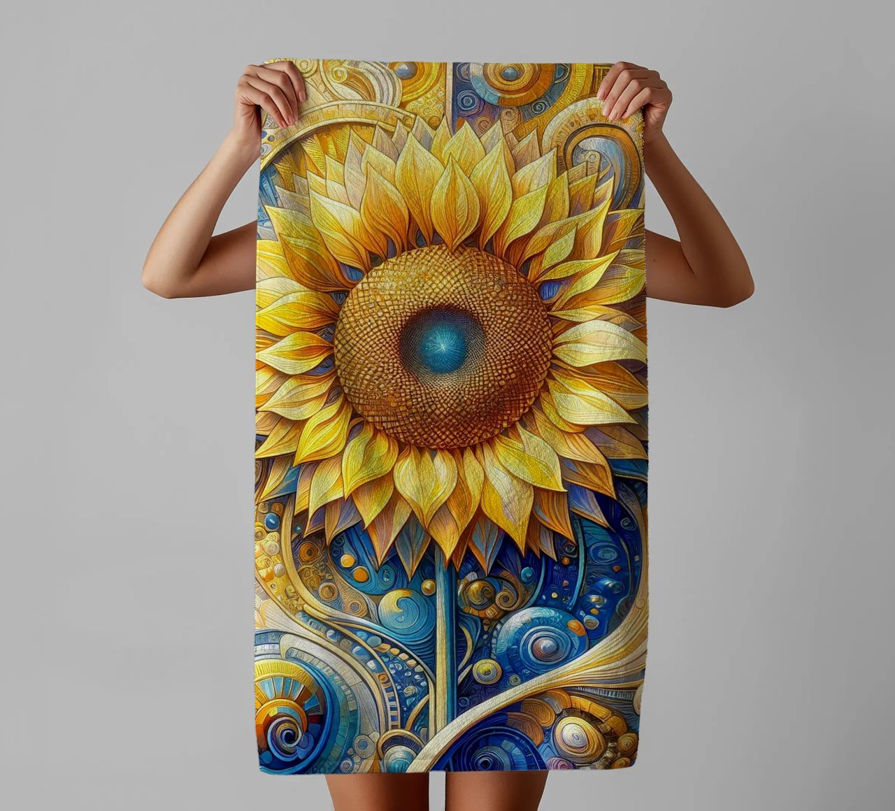 Sunflower towel by Art-Nouveau-Dsg