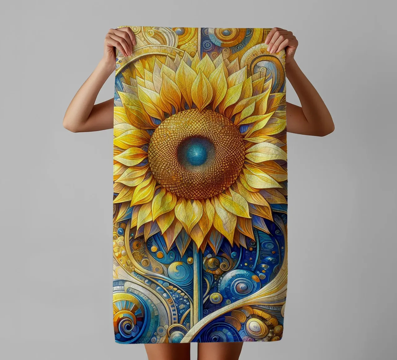 Sonnenblume Handtuch von Art-Nouveau-Dsg