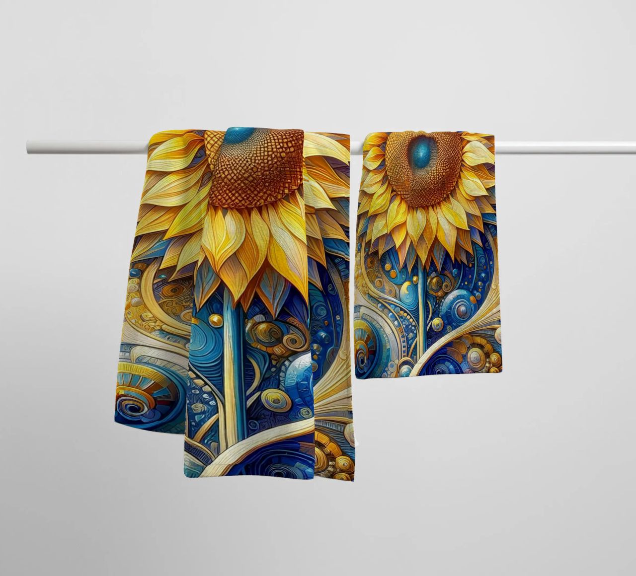 Sunflower towel by Art-Nouveau-Dsg