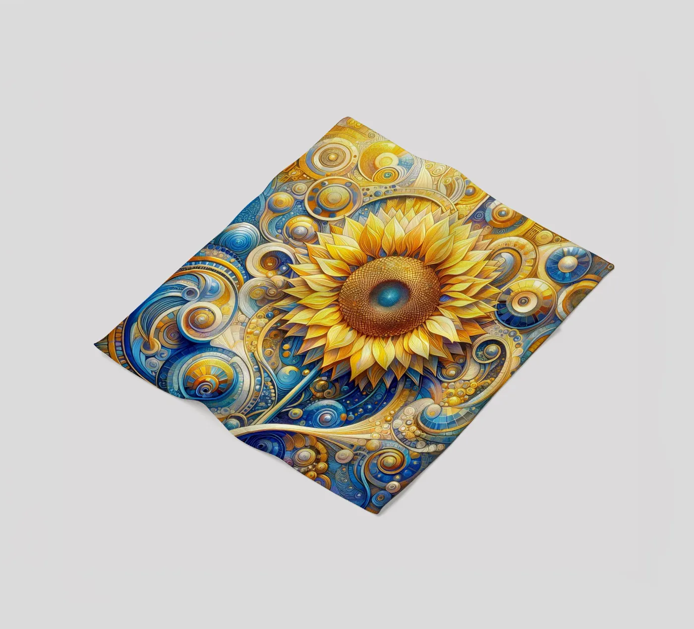 Sunflower fleece blanket by Art-Nouveau-Dsg