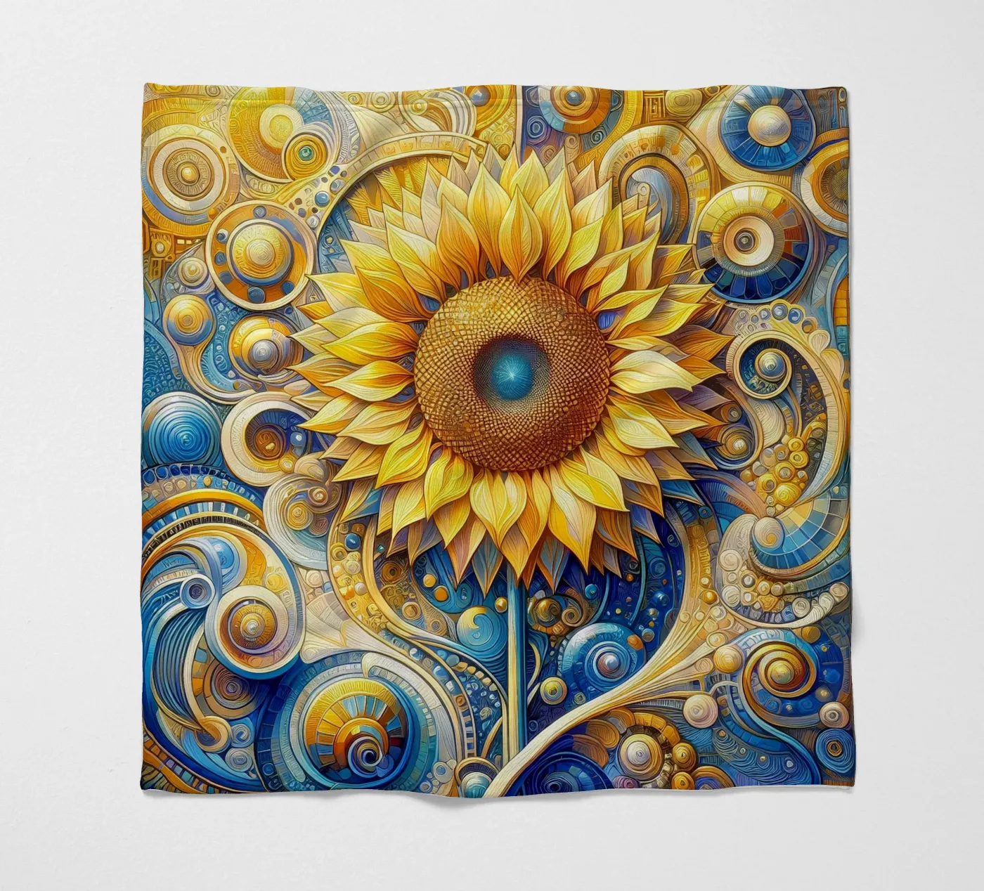 Sunflower fleece blanket by Art-Nouveau-Dsg