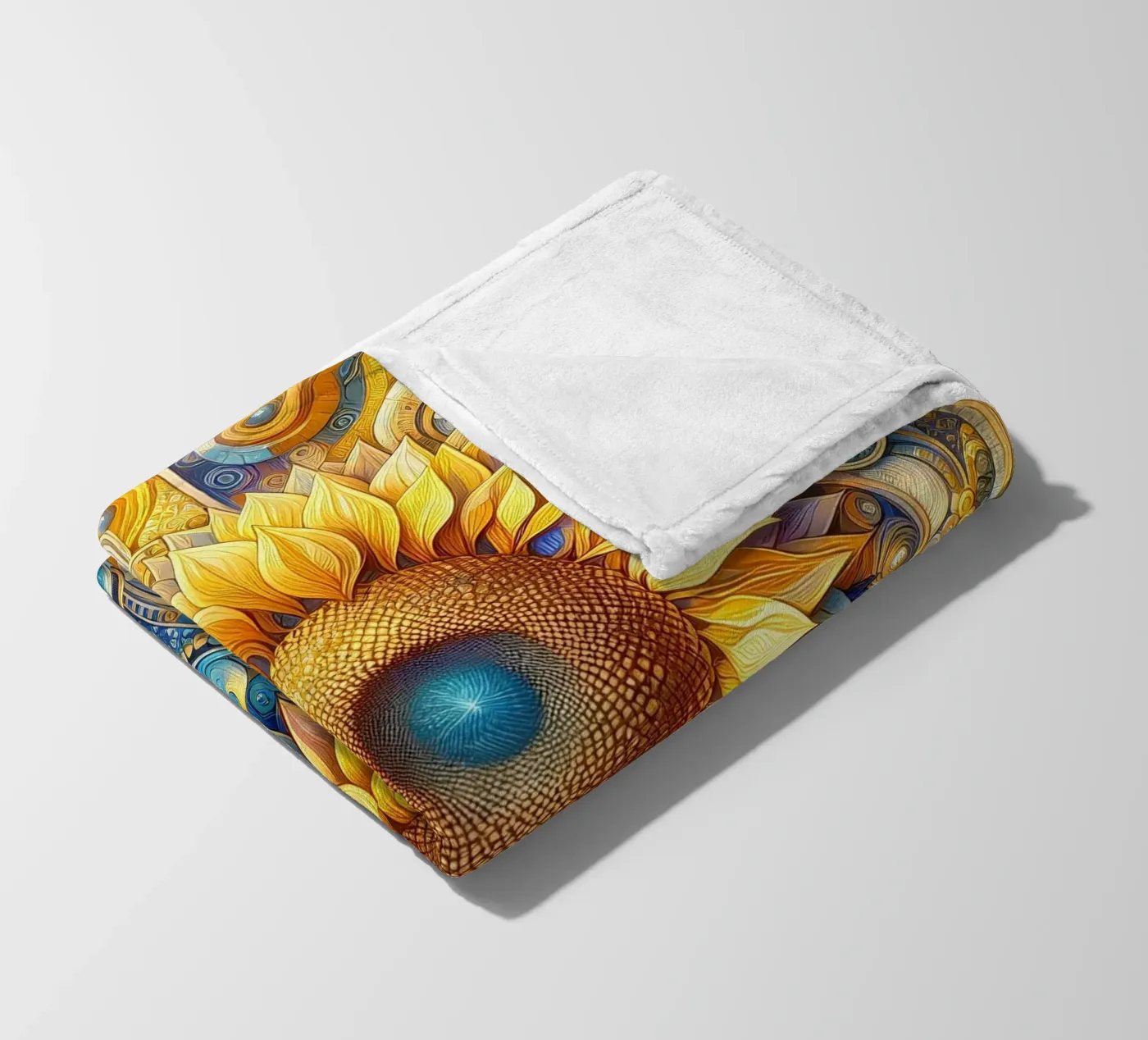Sunflower fleece blanket by Art-Nouveau-Dsg