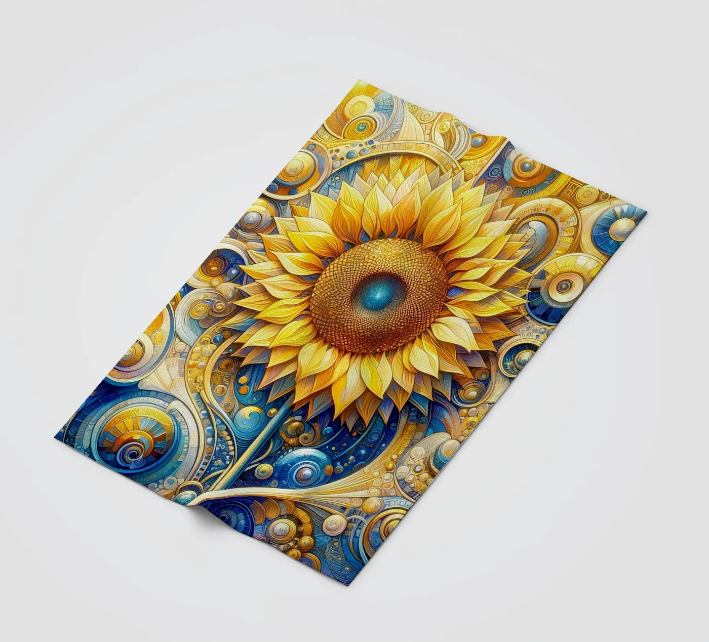 Sunflower fleece blanket by Art-Nouveau-Dsg