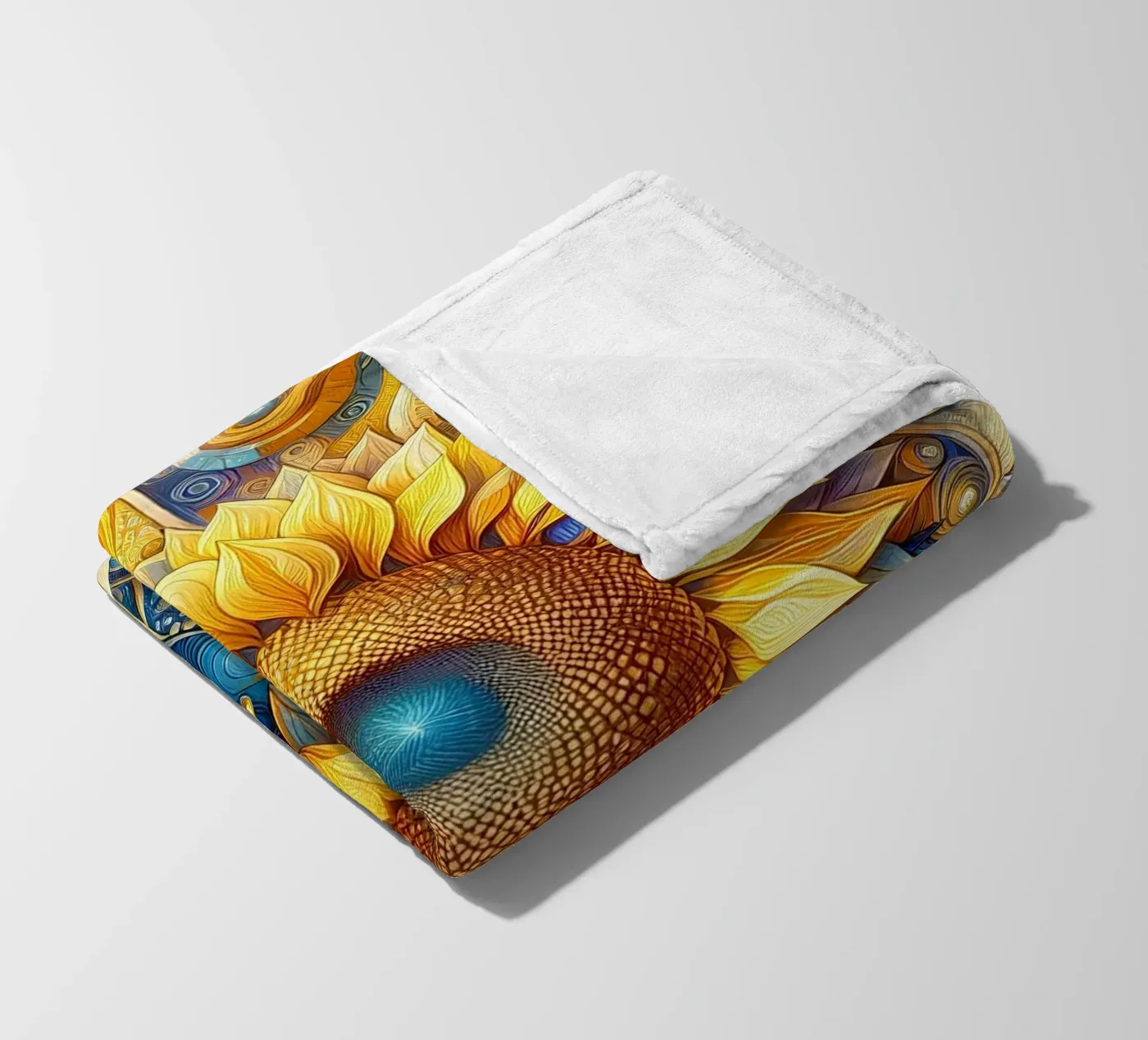 Sunflower fleece blanket by Art-Nouveau-Dsg