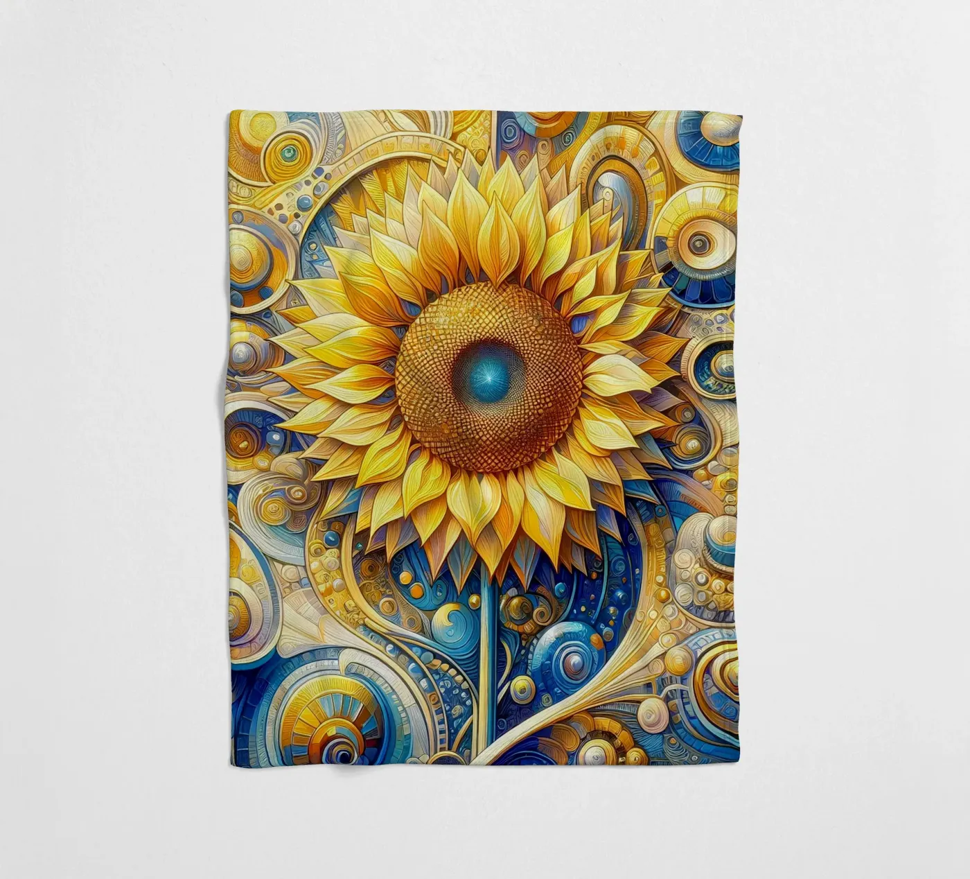 Sunflower fleece blanket by Art-Nouveau-Dsg