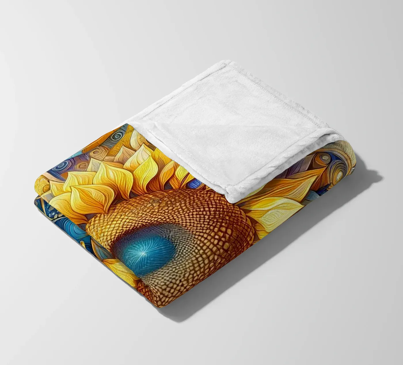 Sunflower fleece blanket by Art-Nouveau-Dsg