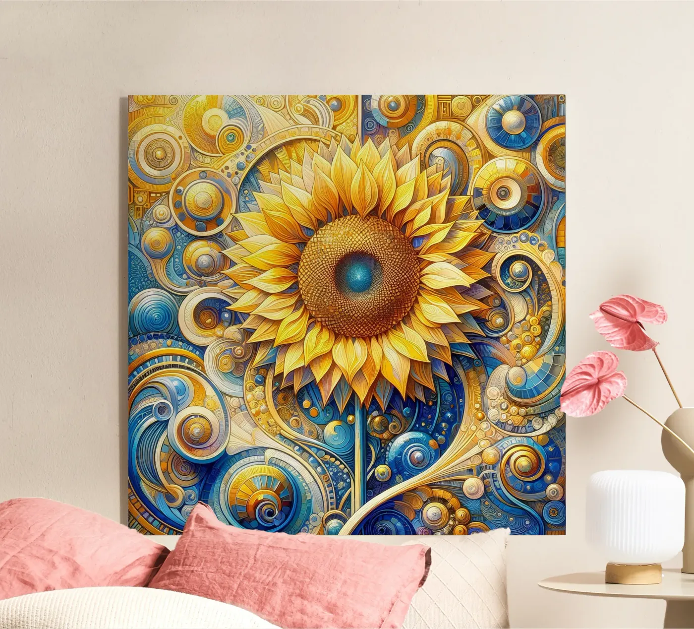 Sunflower acrylic glass by Art-Nouveau-Dsg
