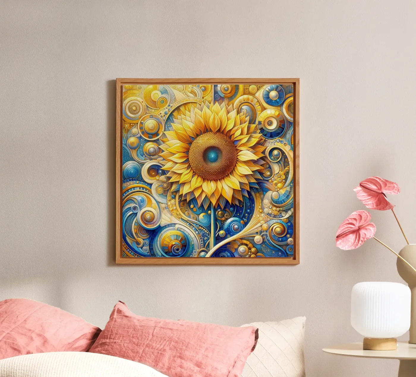Zonnebloem forex-plaat van Art-Nouveau-Dsg