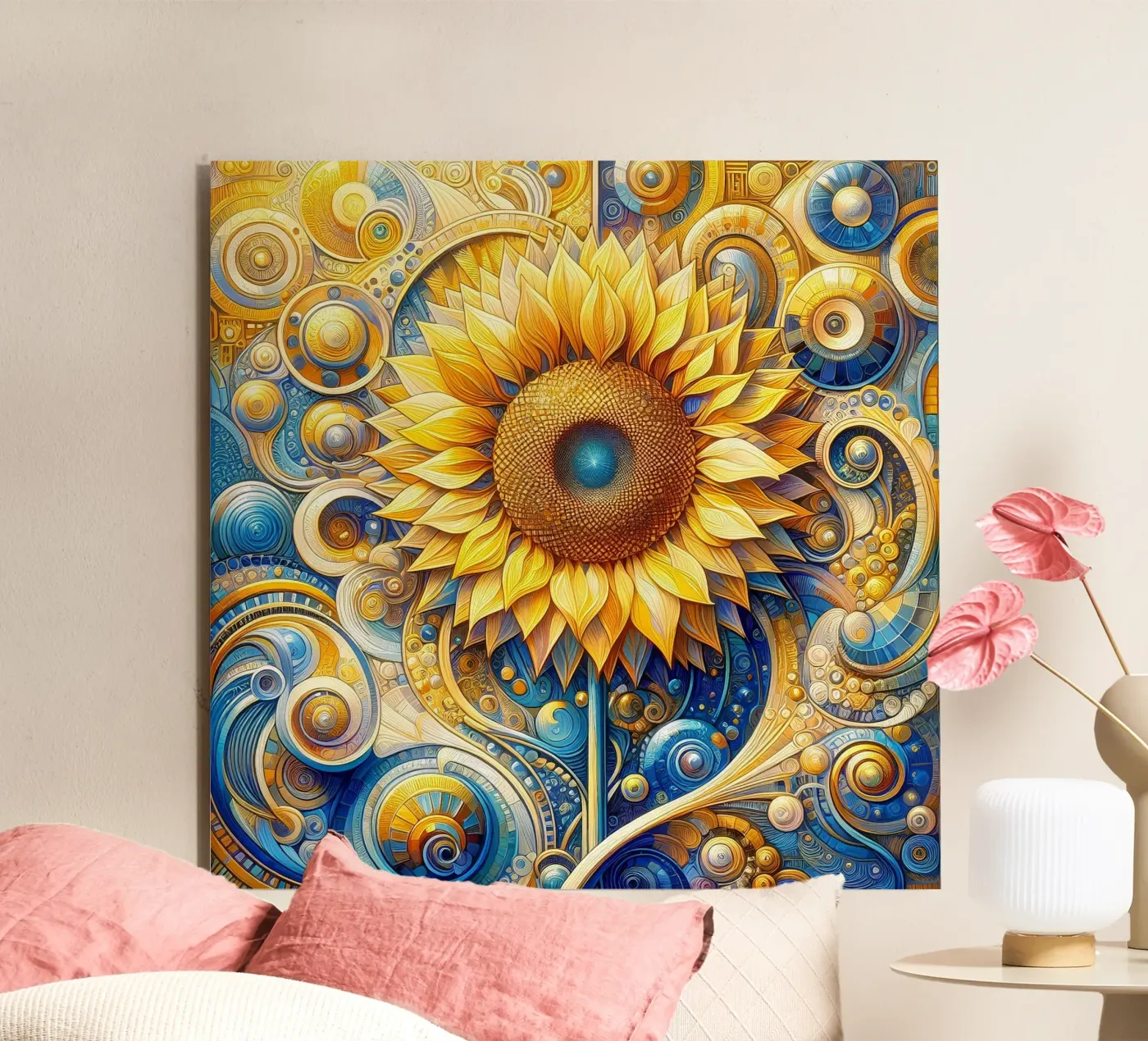 Zonnebloem forex-plaat van Art-Nouveau-Dsg
