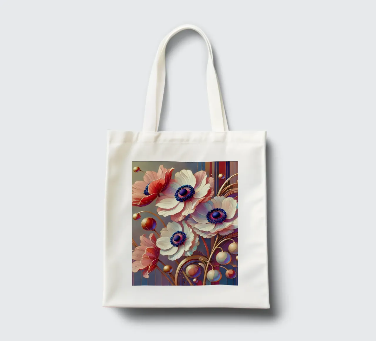 Anemonen borsa in juta da Art-Nouveau-Dsg