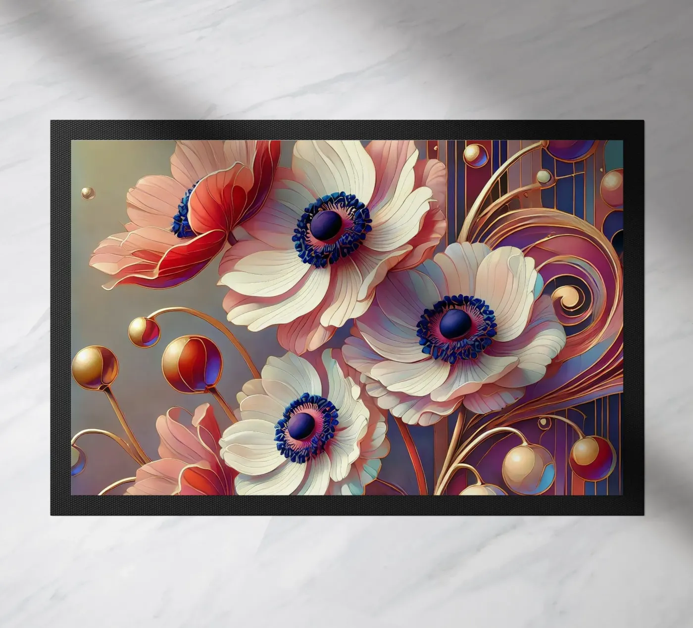 Anemonen deurmat van Art-Nouveau-Dsg