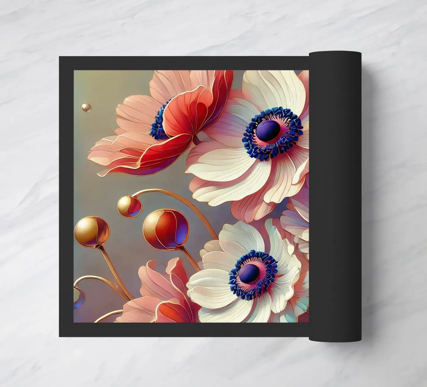 Anemonen deurmat van Art-Nouveau-Dsg