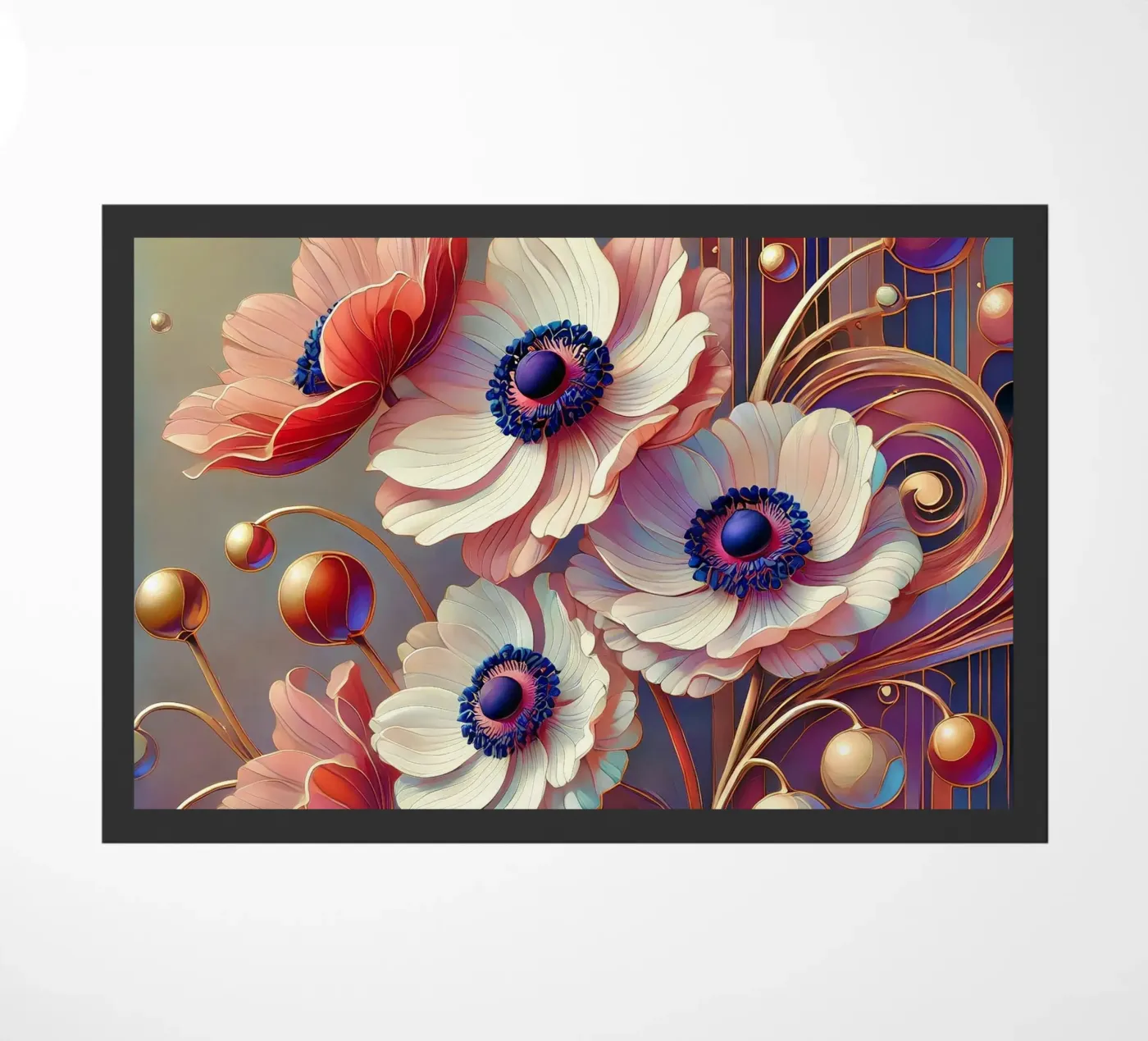 Anemonen deurmat van Art-Nouveau-Dsg