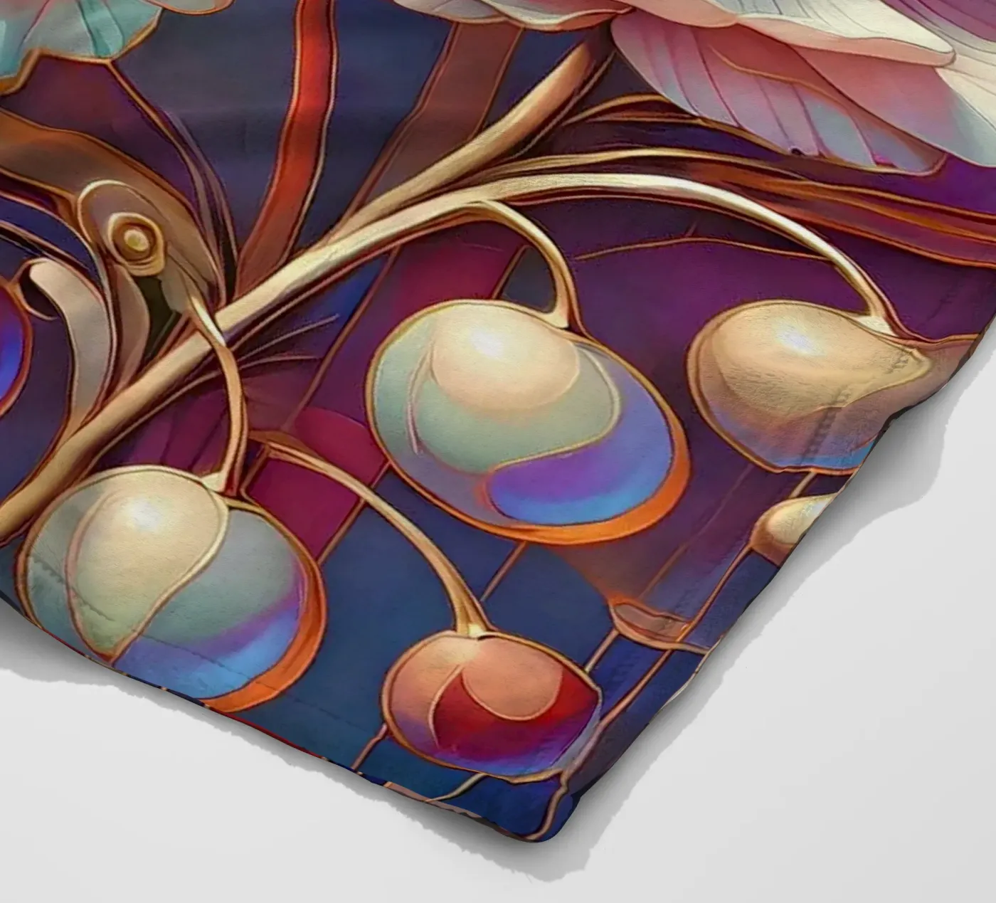 Anemonen Fleecedecke von Art-Nouveau-Dsg