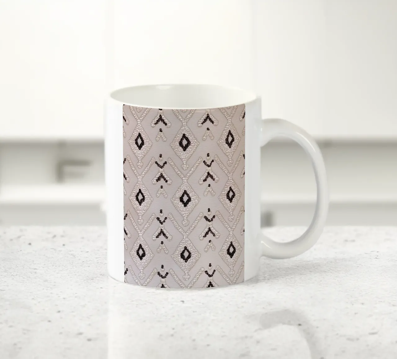 Stylish boho pattern ceramic mug by Carinaprint
