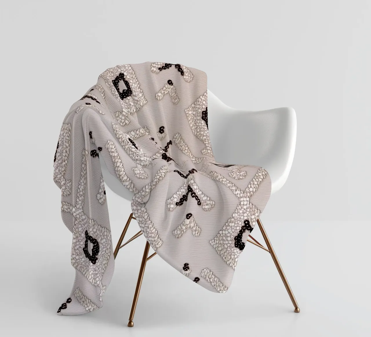 Stylish boho pattern fleece blanket by Carinaprint