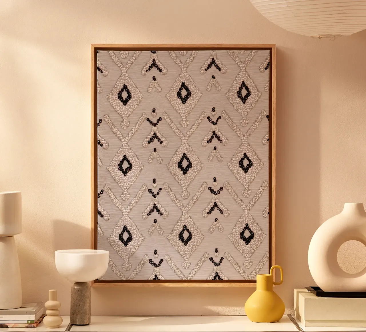 Stylish boho pattern canvas with Floater frame by Carinaprint