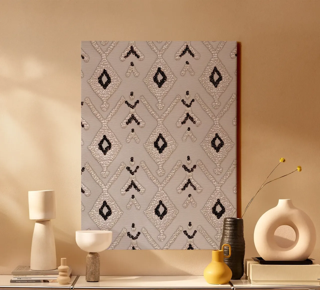 Stylish boho pattern canvas with Floater frame by Carinaprint