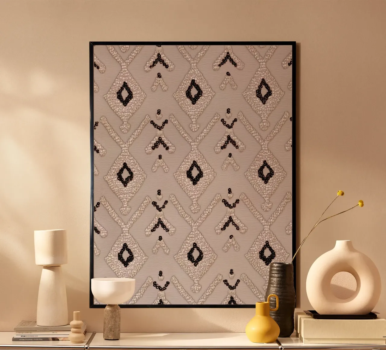 Stylish boho pattern poster with aluminum frame by Carinaprint