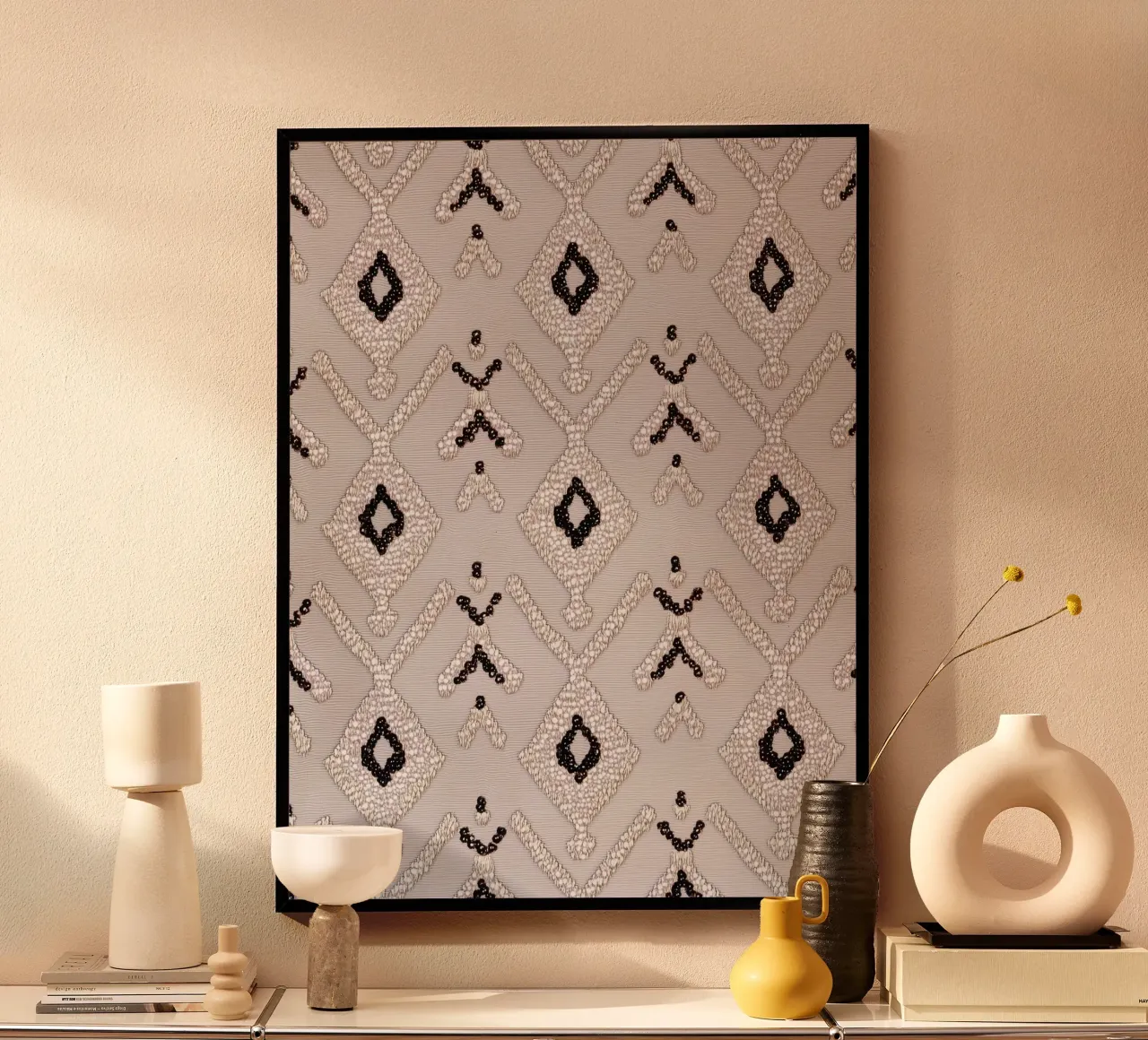 Stylish boho pattern poster with aluminum frame by Carinaprint