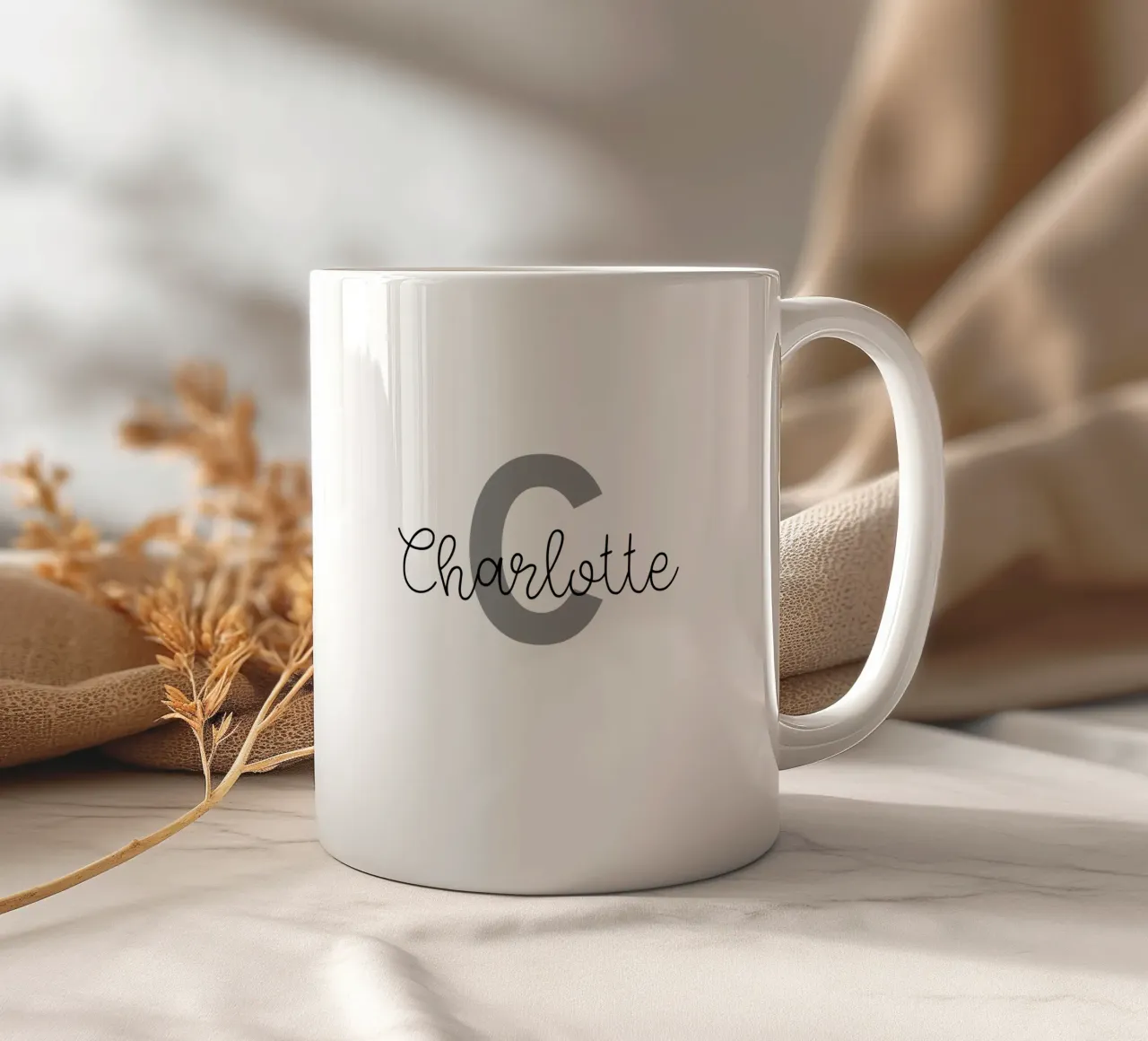 Personalized Monogram Custom Name ceramic mug by Personalized Art