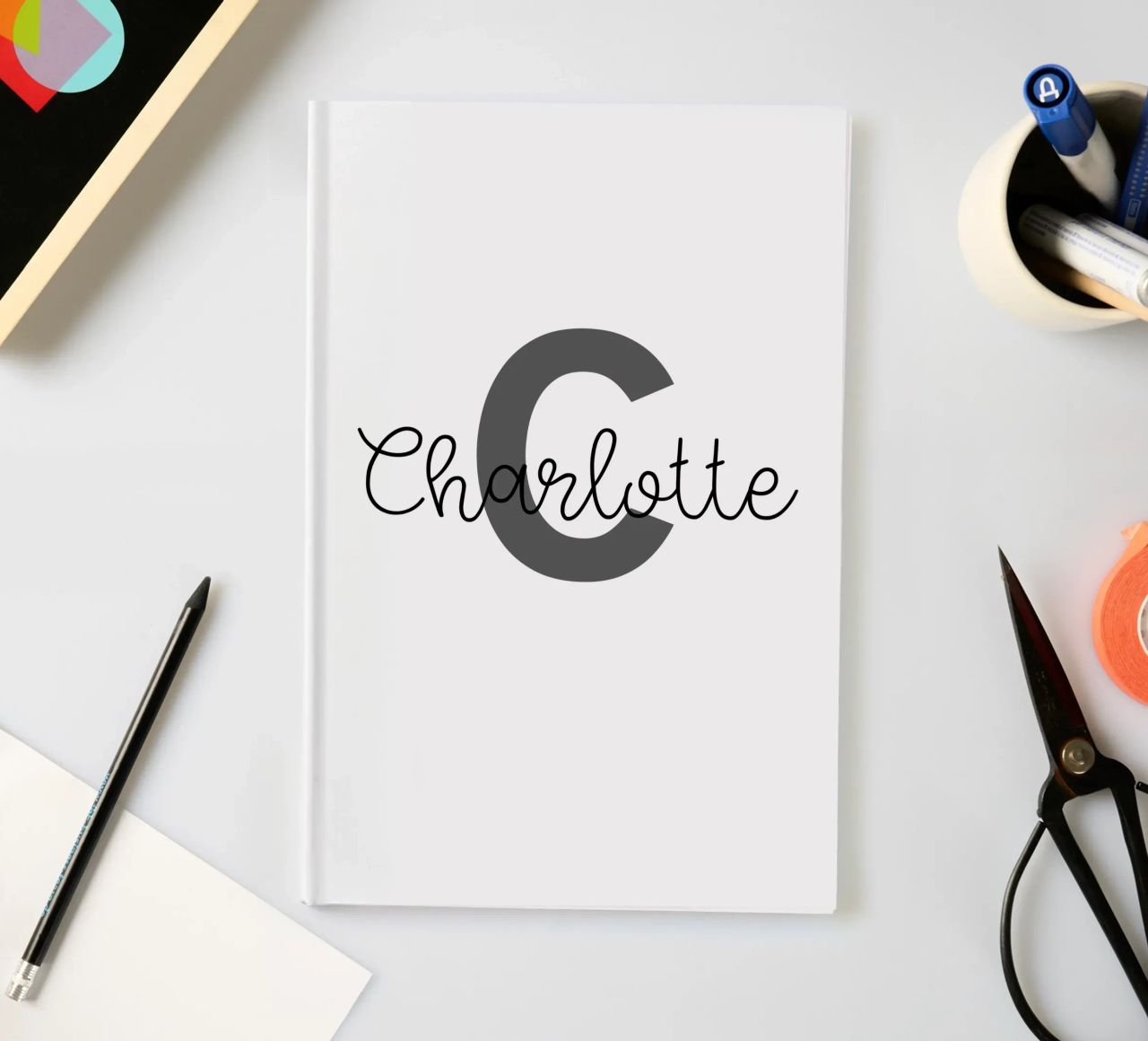 Personalized Monogram Custom Name notebook by Personalized Art
