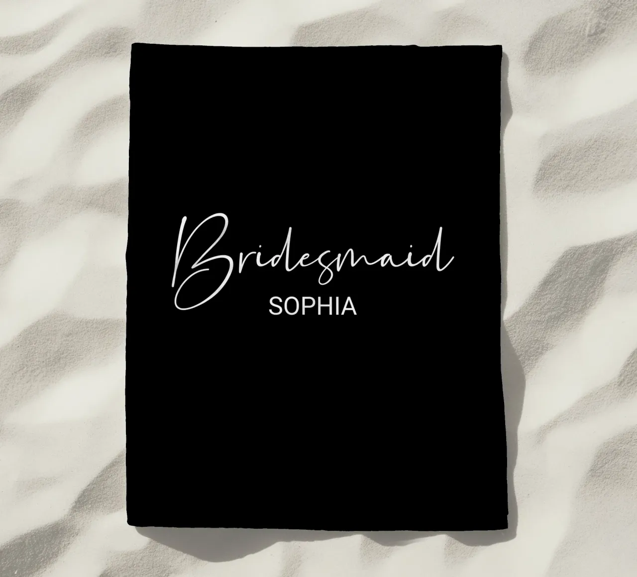 Personalized Bridesmaid Custom Name beach towel by Personalized Art