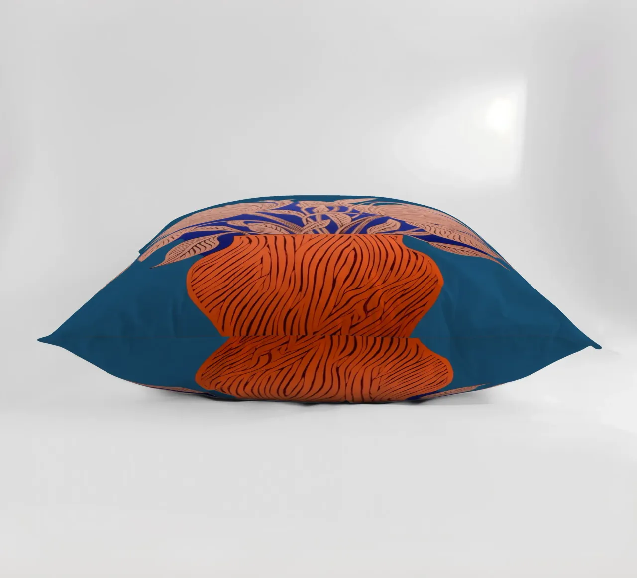 Blue flowers joy decorative cushion by Carinaprint