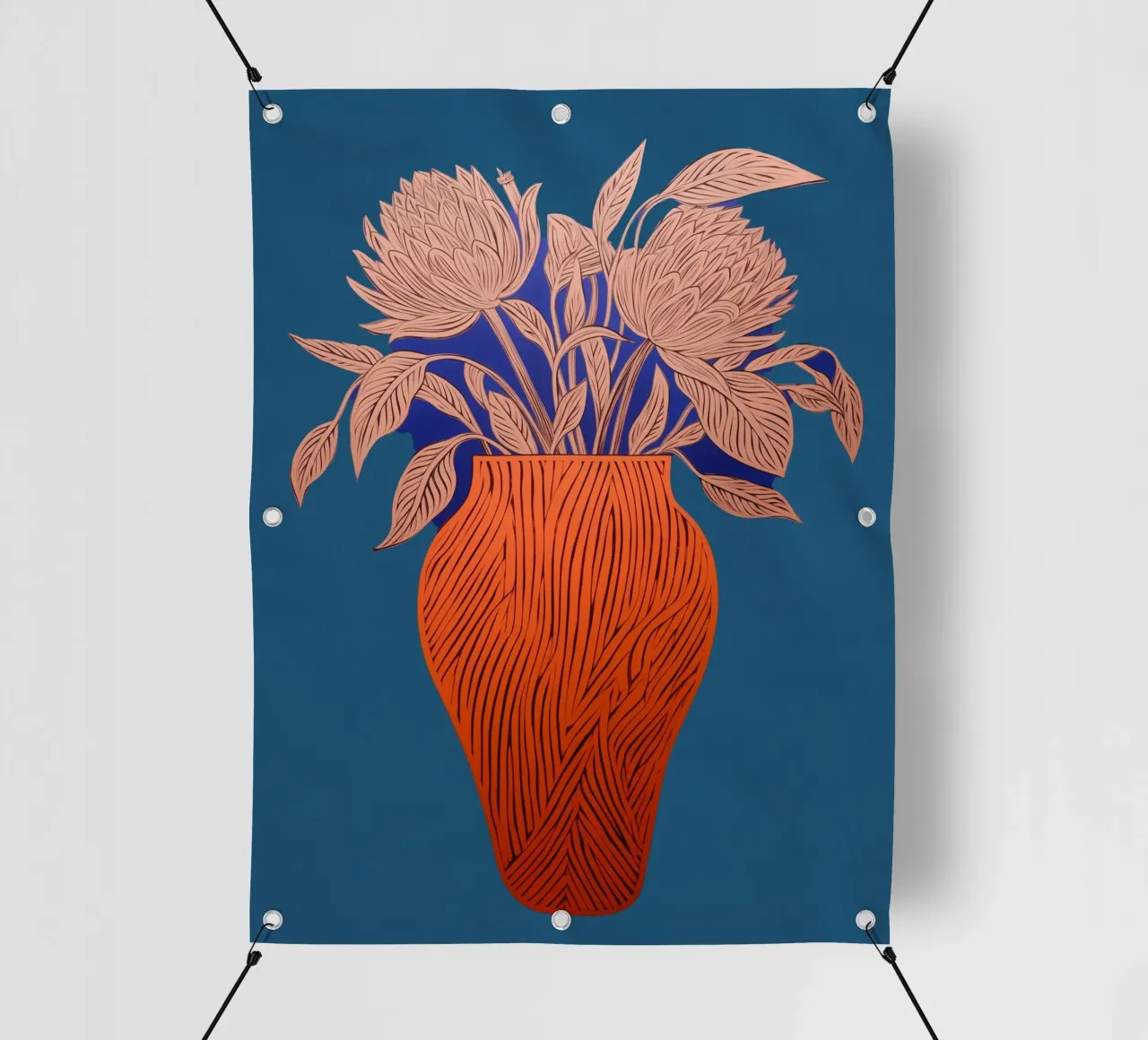 Fiori blu gioia telo in pvc da Carinaprint