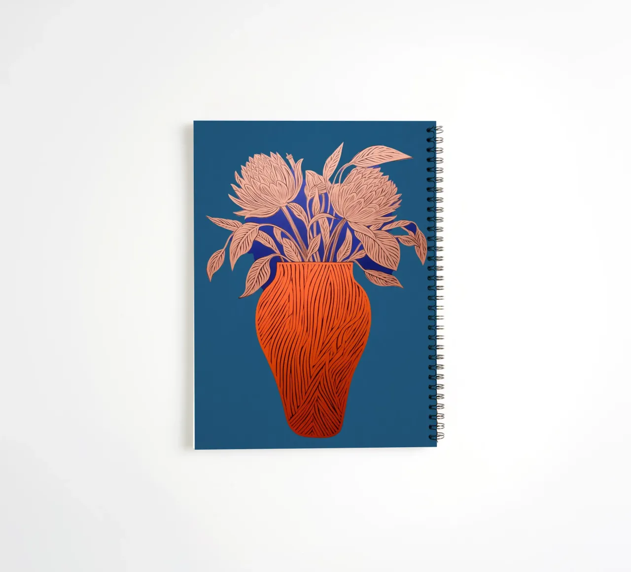 Blue flowers joy spiral notebook by Carinaprint