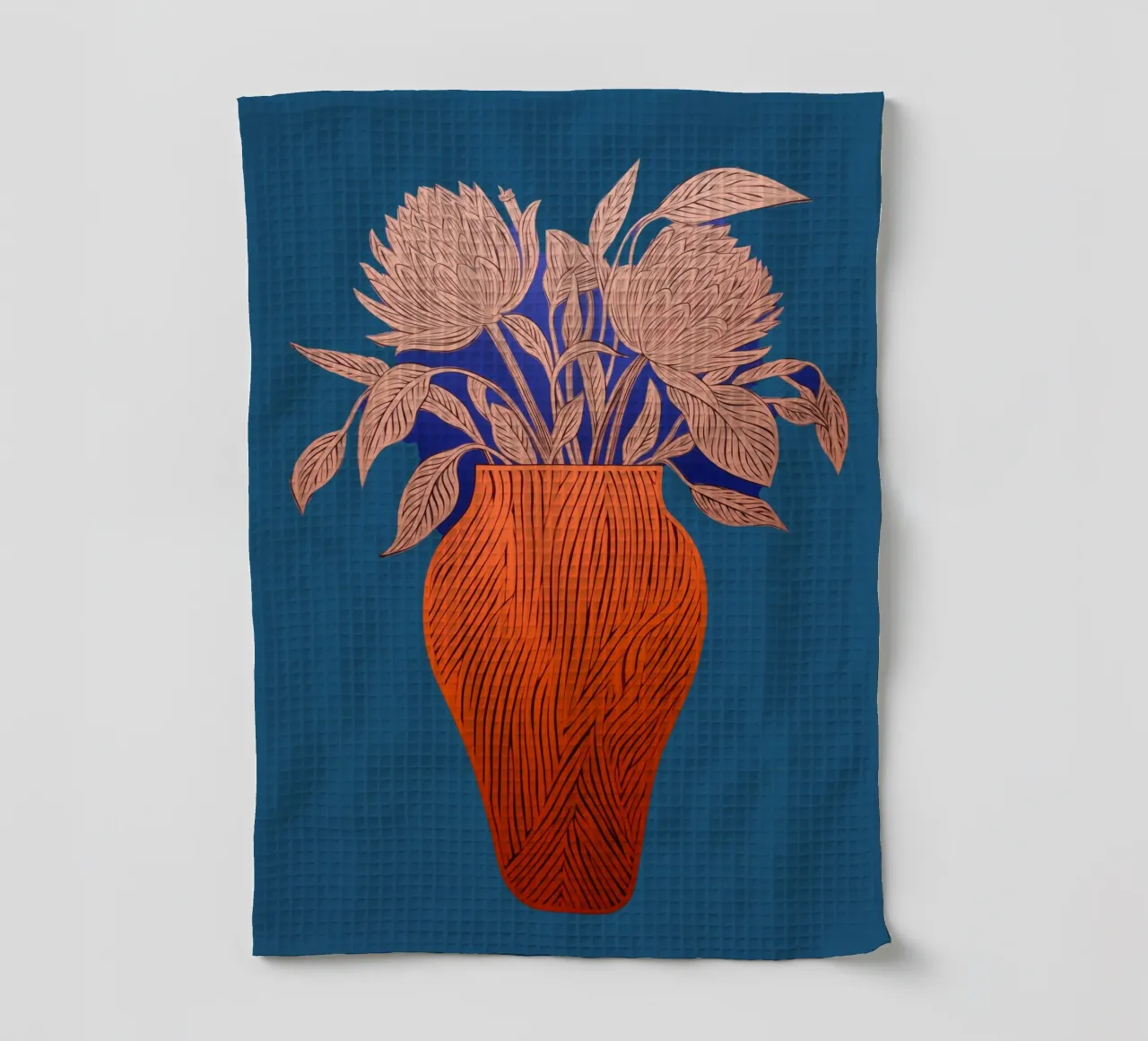 Fiori blu gioia canovaccio da cucina da Carinaprint