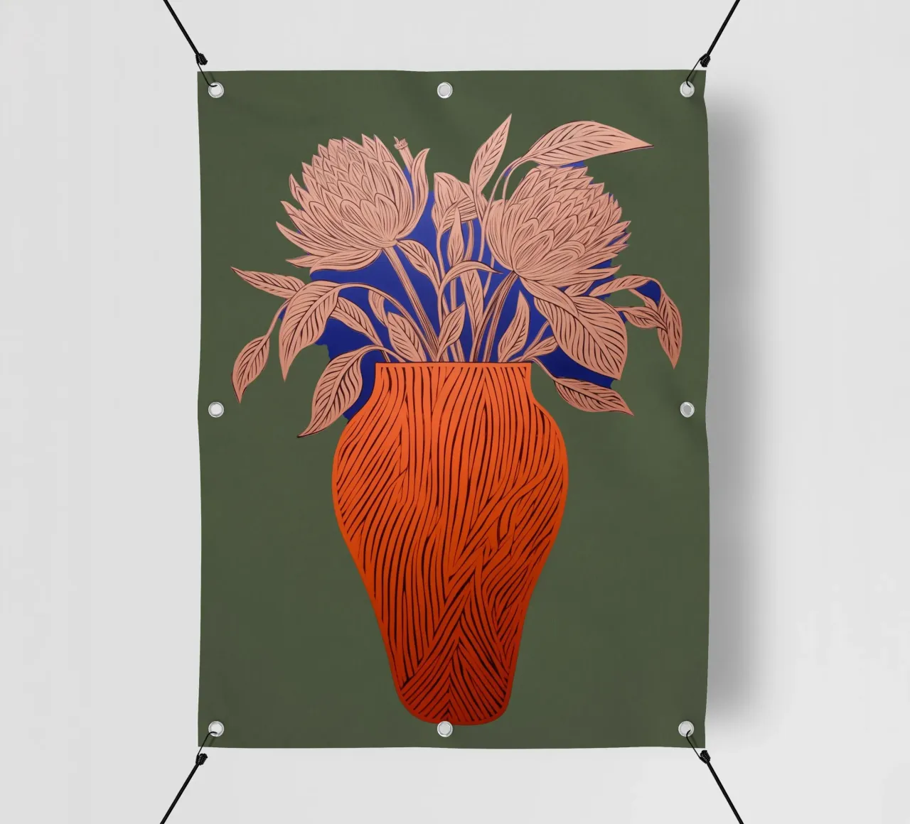 Fiori verdi gioia telo in pvc da Carinaprint