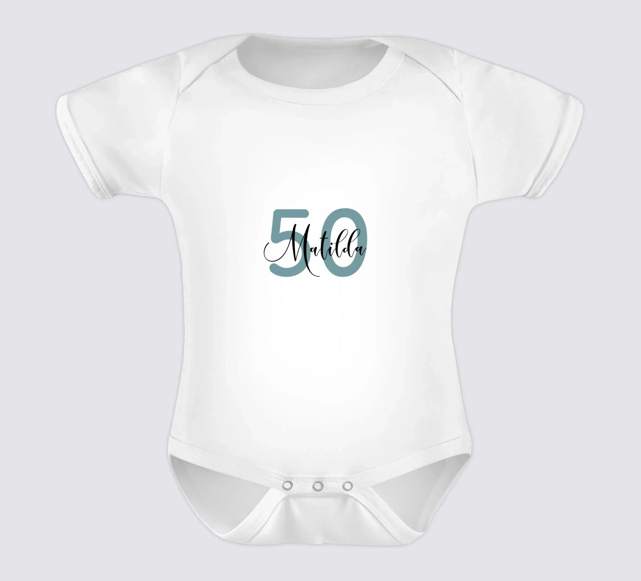 Compleanno personalizzato con età e nome body neonato maniche corte da Personalized Art