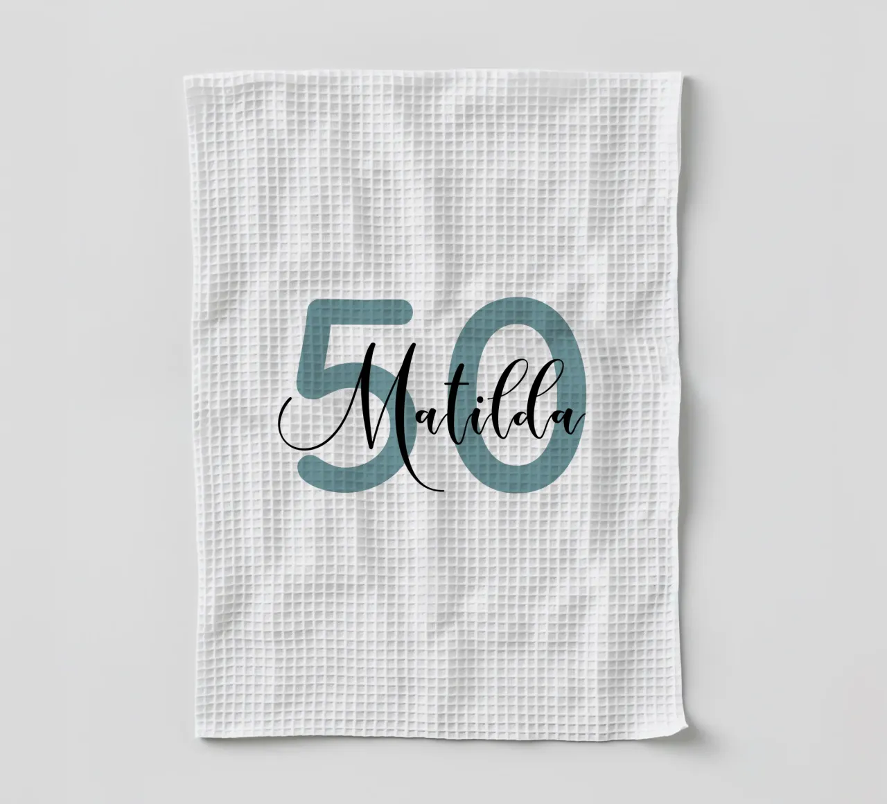 Personalized Age and Name Custom Birthday tea towel by Personalized Art