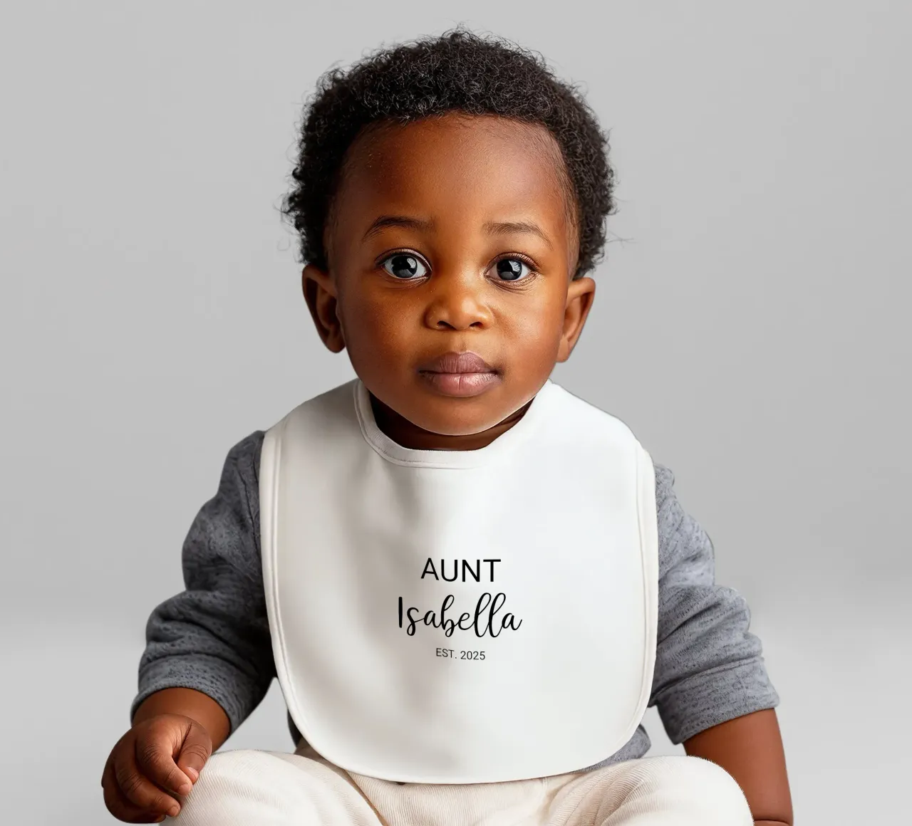 Personalisierte Tante Name Geburt Ankündigung Babylätzchen von Personalized Art
