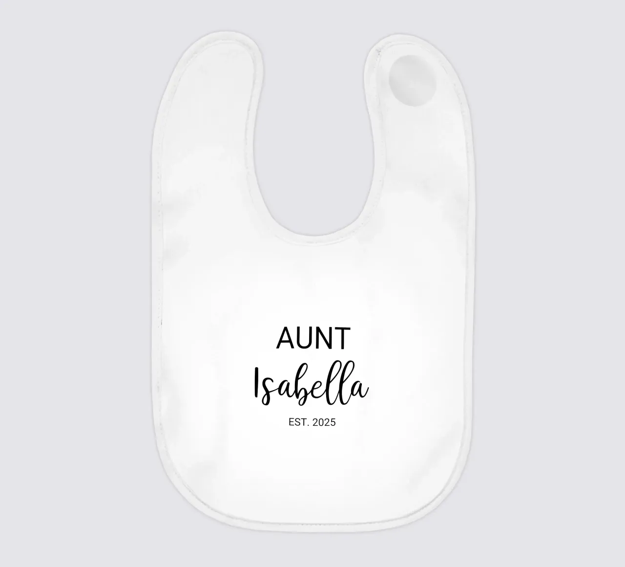 Personalisierte Tante Name Geburt Ankündigung Babylätzchen von Personalized Art