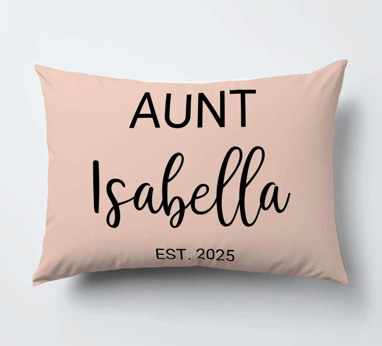 Personalized Aunt Name Birth Announcement decorative cushion by Personalized Art