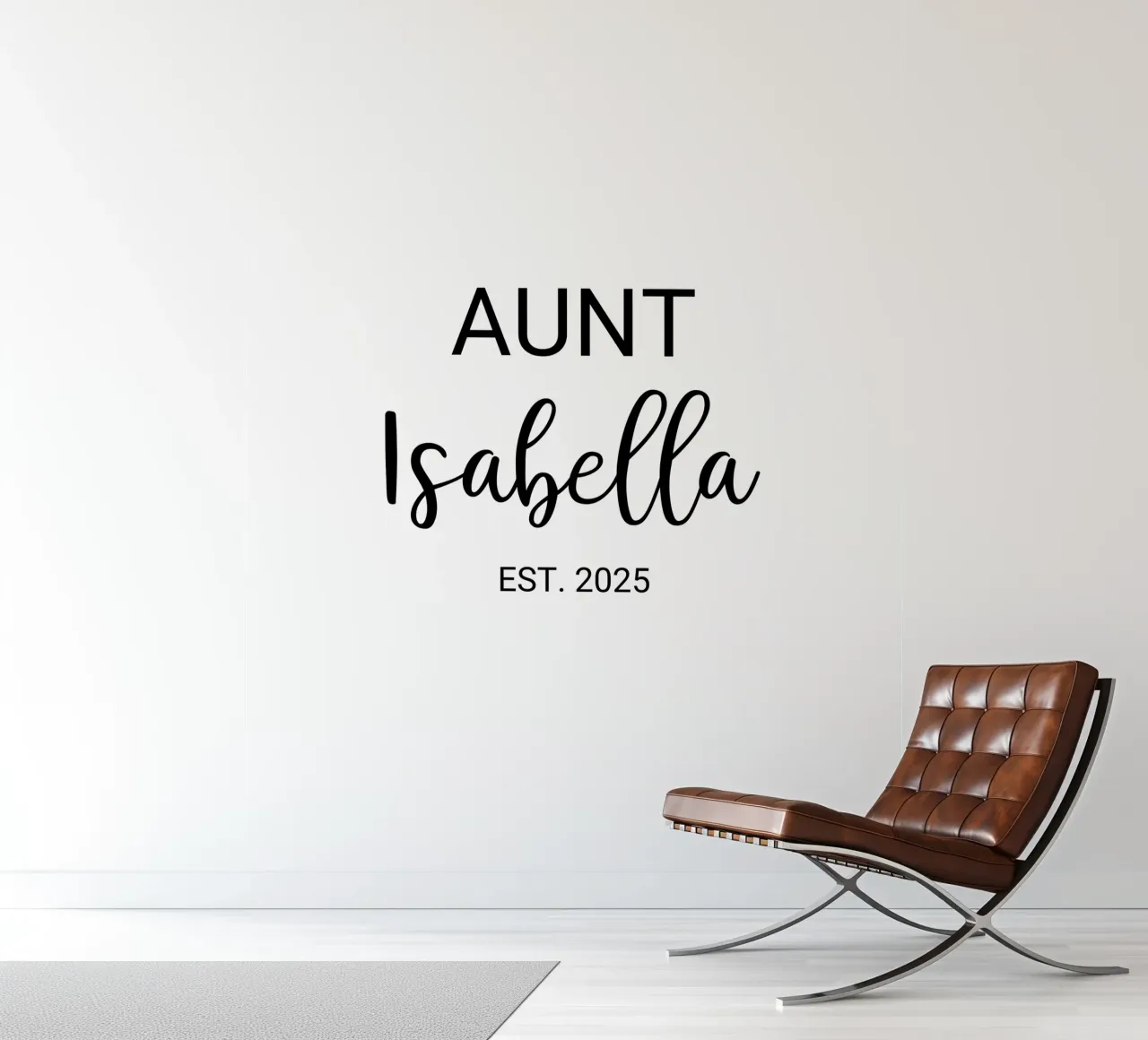 Personalisierte Tante Name Geburt Ankündigung Fototapete von Personalized Art