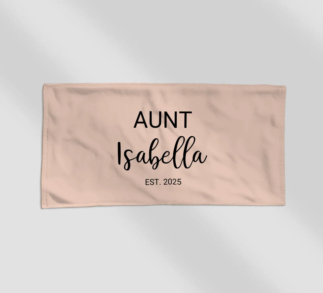 Personalisierte Tante Name Geburt Ankündigung Strandtuch von Personalized Art