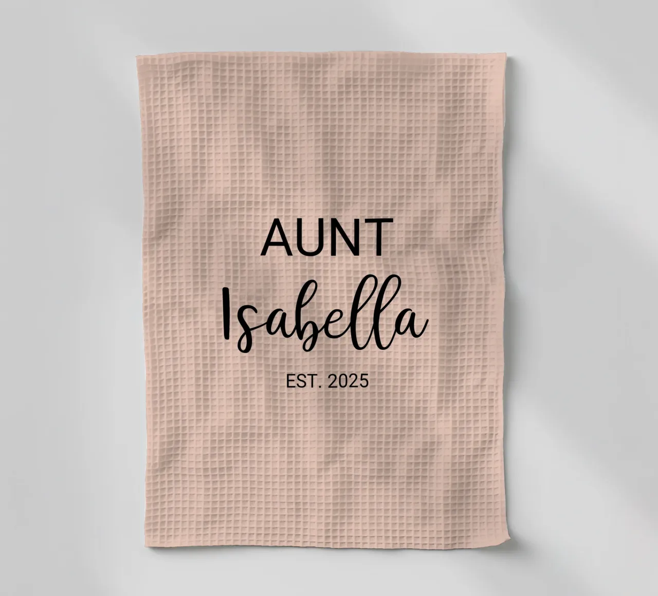 Personalisierte Tante Name Geburt Ankündigung Geschirrtuch von Personalized Art