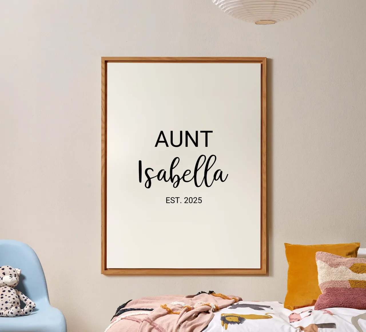 Personalisierte Tante Name Geburt Ankündigung Alu-Dibond von Personalized Art