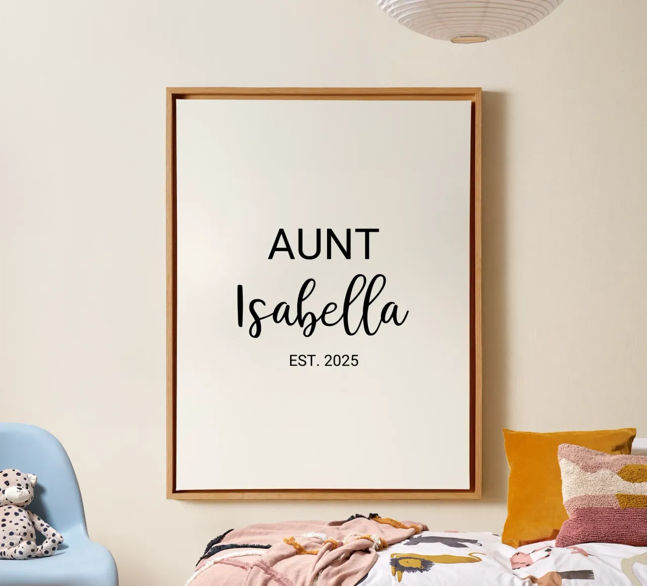 Personalized Aunt Name Birth Announcement canvas by Personalized Art