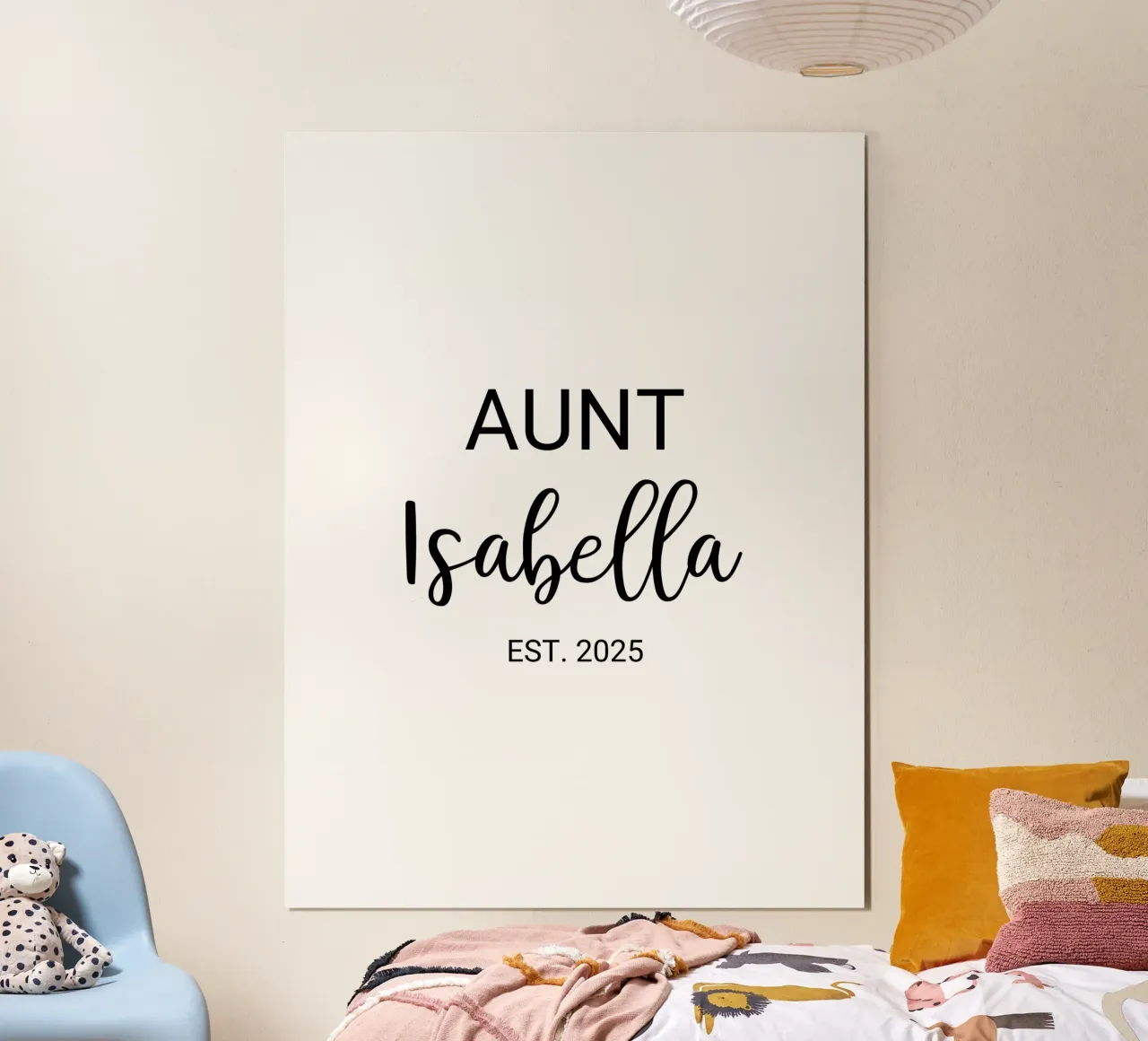 Personalisierte Tante Name Geburt Ankündigung Hahnemühle von Personalized Art