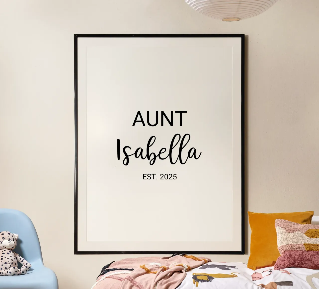 Personalisierte Tante Name Geburt Ankündigung Hahnemühle von Personalized Art