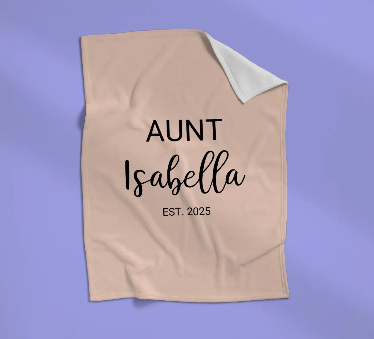 Personalisierte Tante Name Geburt Ankündigung Fleecedecke von Personalized Art