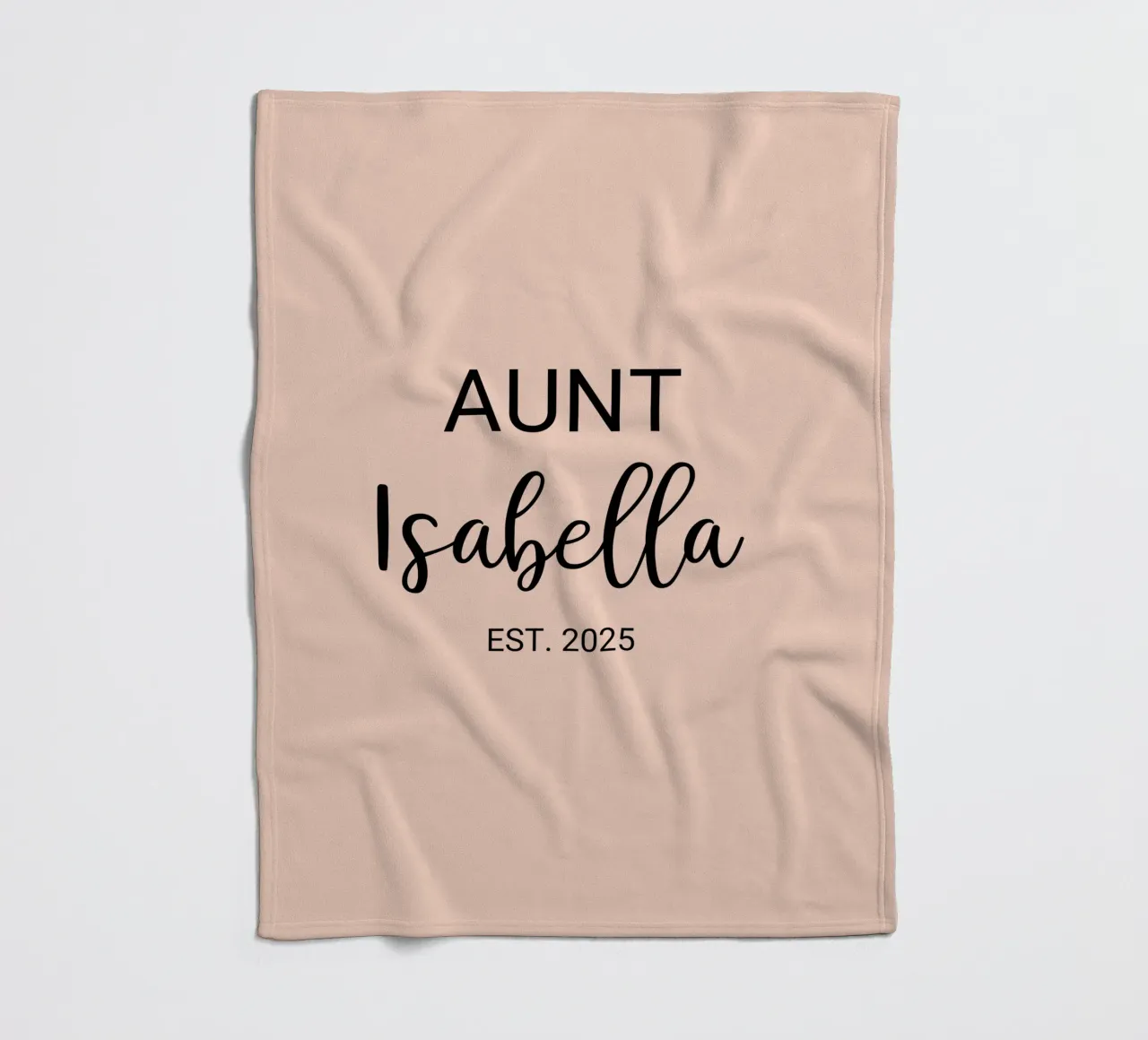 Personalisierte Tante Name Geburt Ankündigung Fleecedecke von Personalized Art