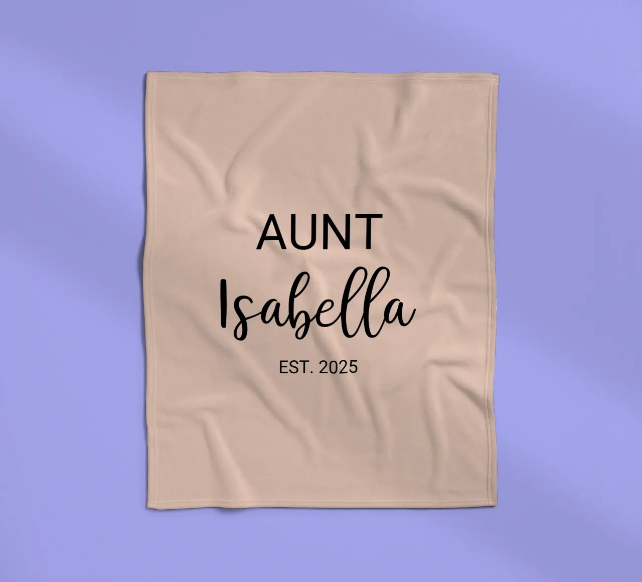 Personalisierte Tante Name Geburt Ankündigung Fleecedecke von Personalized Art