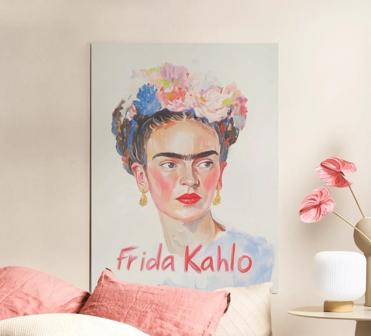 Arte a colori pastello con Frida poster da Carinaprint